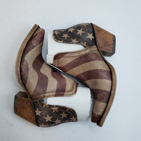Ariat Womens Old Patriot Dixon Western Ankle Boot Size 5.5 Medium Leather Flag - Picture 10 of 15